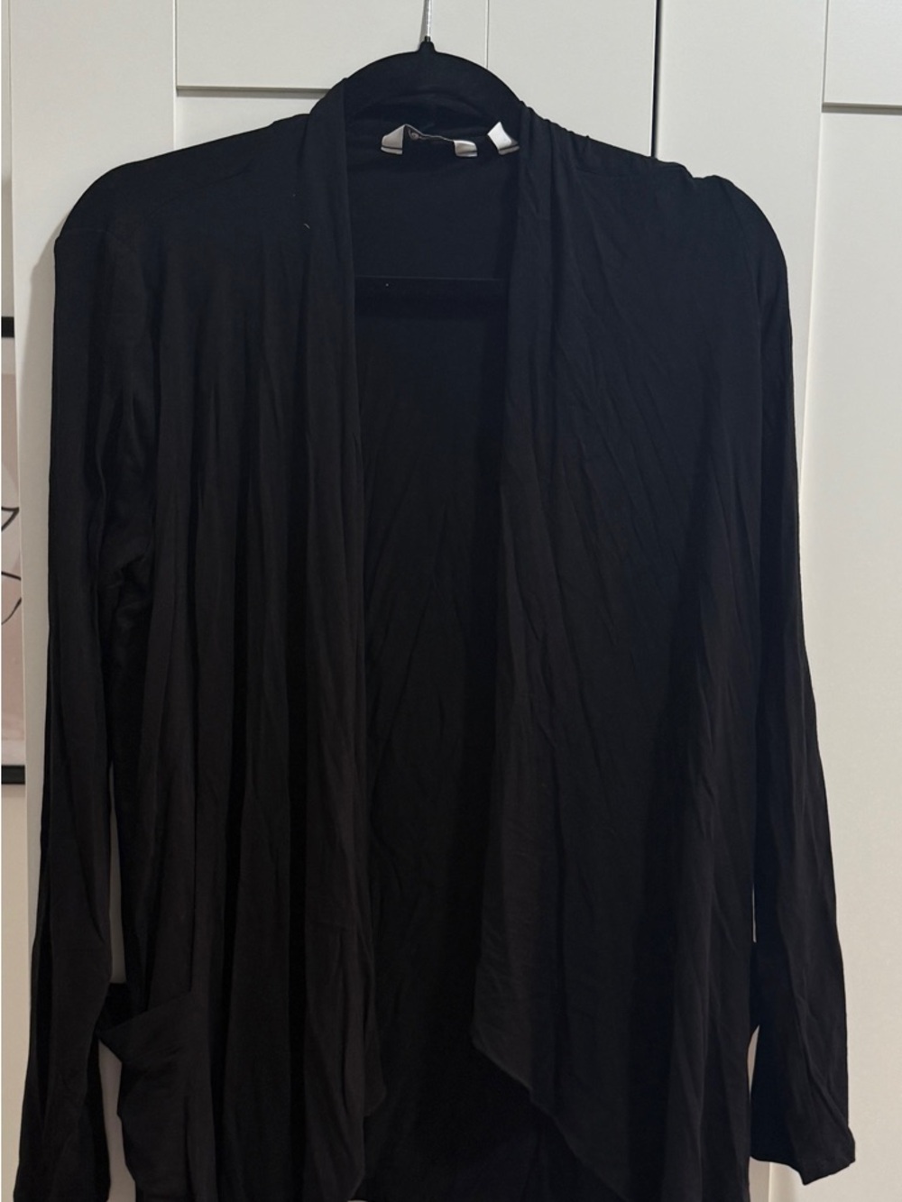 Reitmans Black Open-Front Draped Cardigan